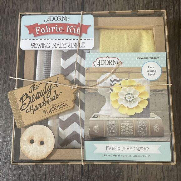 ADORNit Fabric Wrap Frame Kit - Cut & Sew Fabric Art Project - Finished size 8" - Picture 1 of 10